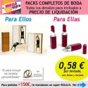 Pack completo “Super-Ahorro” de regalos para invitados (hombres y mujeres), con bolsas y tarjetas