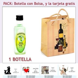 Botellita de Ron Mojito con bolsa “bodegón” y tarjeta