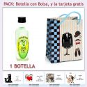 Botellita de Ron Mojito con bolsa “charlestón” y tarjeta