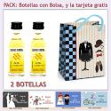 2 Botellitas de Ron Miel con bolsa “charlestón” y tarjeta