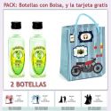 2 Botellitas de Ron Mojito con bolsa “con moto roja” y tarjeta