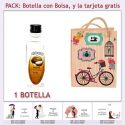 Botellita de Ron de Coco con bolsa “fashion con bici” y tarjeta