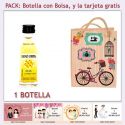 Botellita de Ron Miel con bolsa “fashion con bici” y tarjeta