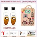 2 Botellitas de Ron de Coco con bolsa “fashion con bici” y tarjeta