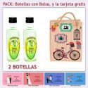2 Botellitas de Ron Mojito con bolsa “fashion con bici” y tarjeta