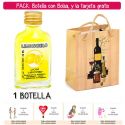 Botellita Petaca de Limoncielo con bolsa “bodegón” y tarjeta