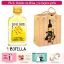 Botellita Petaca de Ron Miel con bolsa “bodegón” y tarjeta