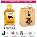 Botellita Petaca de Licor de Café con bolsa “bodegón” y tarjeta