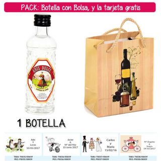 Botellita 40ml de Anís Dulce con bolsa “bodegón” y tarjeta
