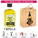 Botellita de Aceite de Oliva Virgen Extra con bolsa “bodegón” y tarjeta