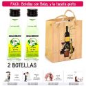2 Botellitas de Licor de Finas Hierbas con bolsa “bodegón” y tarjeta