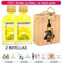 2 Botellitas Petaca de Limoncielo con bolsa “bodegón” y tarjeta