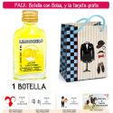 Botellita Petaca de Limoncielo con bolsa “charlestón” y tarjeta