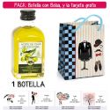 Botellita de Aceite de Oliva Virgen Extra con bolsa “charlestón” y tarjeta