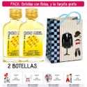 2 Botellitas Petaca de Ron Miel con bolsa “charlestón” y tarjeta