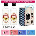 2 Botellitas 40ml de Anís Dulce con bolsa “charlestón” y tarjeta