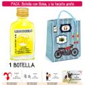 Botellita Petaca de Limoncielo con bolsa “con moto roja” y tarjeta