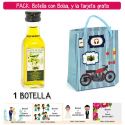 Botellita de Aceite de Oliva Virgen Extra con bolsa “con moto roja” y tarjeta
