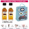 2 Botellitas de Licor de Café con bolsa “con moto roja” y tarjeta