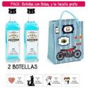 2 Botellitas 60ml de Vodka Premium con bolsa “con moto roja” y tarjeta