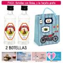 2 Botellitas 40ml de Anís Dulce con bolsa “con moto roja” y tarjeta