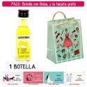 Botellita de Limoncielo con bolsa “fashion con mujer” y tarjeta