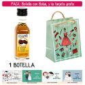 Botellita de Licor de Café con bolsa “fashion con mujer” y tarjeta