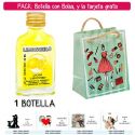 Botellita Petaca de Limoncielo con bolsa “fashion con mujer” y tarjeta
