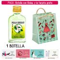 Botellita Petaca de Licor de Finas Hierbas con bolsa “fashion con mujer” y tarjeta