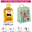Botellita Petaca de Licor de Café con bolsa “fashion con mujer” y tarjeta