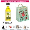 Botellita de Aceite de Oliva Virgen Extra con bolsa “fashion con mujer” y tarjeta