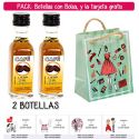 2 Botellitas de Licor de Café con bolsa “fashion con mujer” y tarjeta