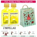 2 Botellitas Petaca de Limoncielo con bolsa “fashion con mujer” y tarjeta