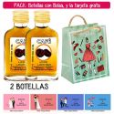2 Botellitas Petaca de Licor de Café con bolsa “fashion con mujer” y tarjeta