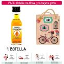 Botellita de Vodka Caramelo con bolsa “fashion con bici” y tarjeta