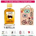 Botellita Petaca de Licor de Café con bolsa “fashion con bici” y tarjeta