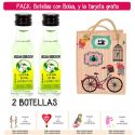 2 Botellitas de Licor de Finas Hierbas con bolsa “fashion con bici” y tarjeta