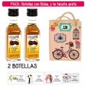 2 Botellitas de Licor de Café con bolsa “fashion con bici” y tarjeta