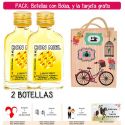 2 Botellitas Petaca de Ron Miel con bolsa “fashion con bici” y tarjeta