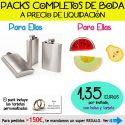 Pack “Super-Ahorro” de regalos Bodas en Outlet, con bolsas y tarjetas
