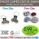 Pack “Super-Ahorro” de regalos Bodas en Outlet, con bolsas y tarjetas