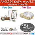 Pack “Super-Ahorro” de regalos Bodas en Outlet, con bolsas y tarjetas
