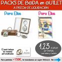 Pack “Super-Ahorro” de regalos Bodas en Outlet, con bolsas y tarjetas
