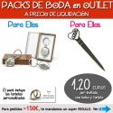 Pack “Super-Ahorro” de regalos Bodas en Outlet, con bolsas y tarjetas
