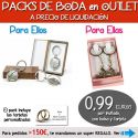 Pack “Super-Ahorro” de regalos Bodas en Outlet, con bolsas y tarjetas