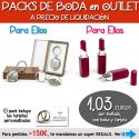 Pack “Super-Ahorro” de regalos Bodas en Outlet, con bolsas y tarjetas