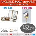 Pack “Super-Ahorro” de regalos Bodas en Outlet, con bolsas y tarjetas