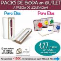 Pack “Super-Ahorro” de regalos Bodas en Outlet, con bolsas y tarjetas