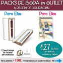 Pack “Super-Ahorro” de regalos Bodas en Outlet, con bolsas y tarjetas