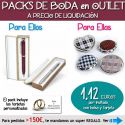 Pack “Super-Ahorro” de regalos Bodas en Outlet, con bolsas y tarjetas